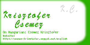 krisztofer csemez business card